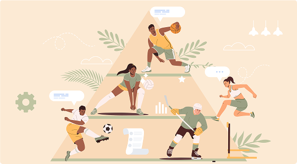 Illustration of athletes in various sports activities
